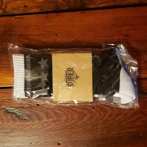 SuperFresh "Remix" Black, White, Gray Striped Socks